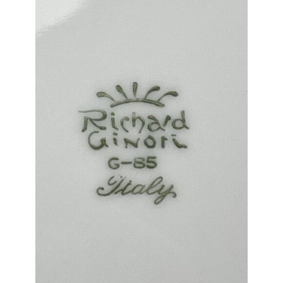 Set 5 RICHARD GINORI 9.25" GIN98 White Gold Rim Floral SOUP BOWLS Made in Italy - Picture 5 of 5